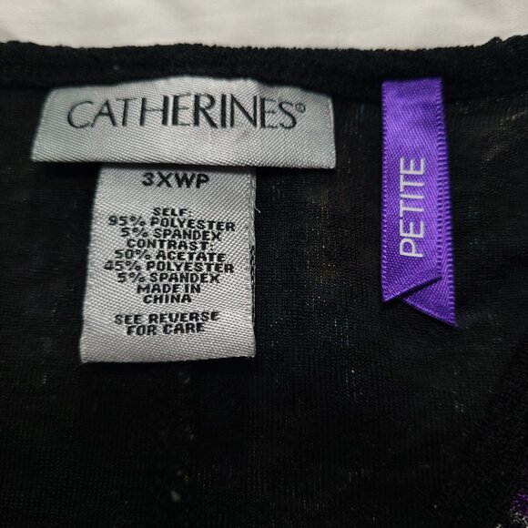 Catherines Tunic Shirt Chevron Gauze Petite Trapeze Flowy Zig Zag Colorful 3X WP - Picture 4 of 11